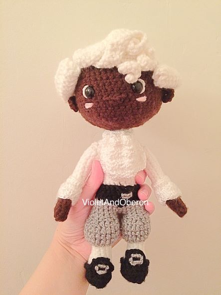 Amigurumi of Joseph Bologne without his coat on